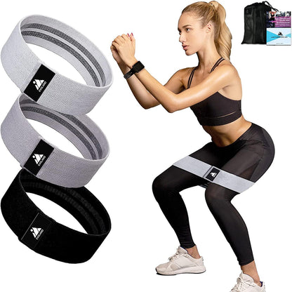 Resistance Bands Set of 3 Fitness Band Resistance Band with Carry Bag Exercise Band for HIPS, Buttocks and Full Body Training