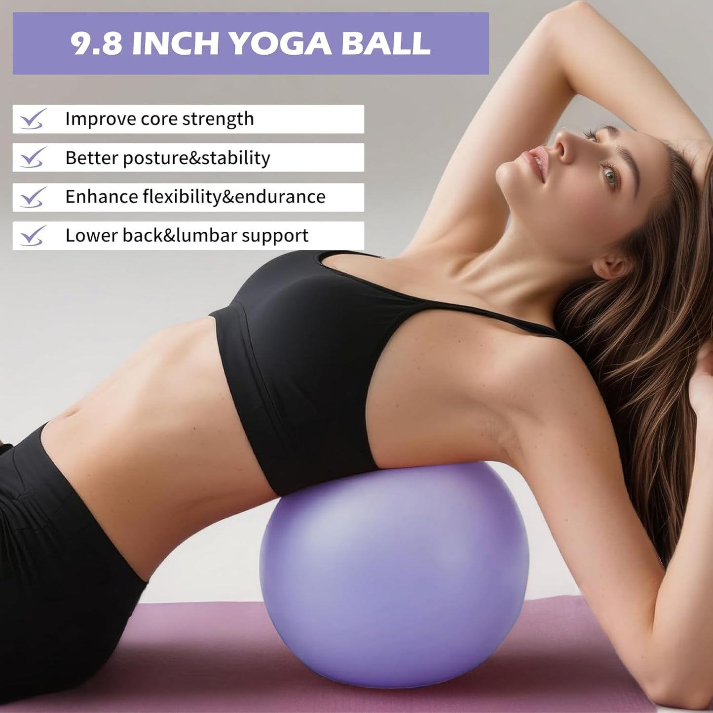 Pilates Kit, Pilates Essentials Kit for Women, Pilates Ring Set Home Gym Workout (Lavender)
