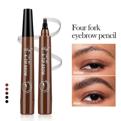 4 Fork Microblading Eyebrow Pencil Waterproof Eyebrow Pencil Natural Long-Lasting Eyebrow Makeup Five Colors
