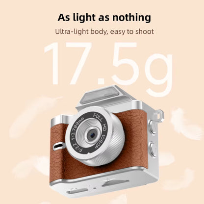2026 FHD Retro Mini Keychain Camera Compact Thumb Pocket Digital Cam 1080P CCD Flash Magnetic Mount for Kids Travel Gift