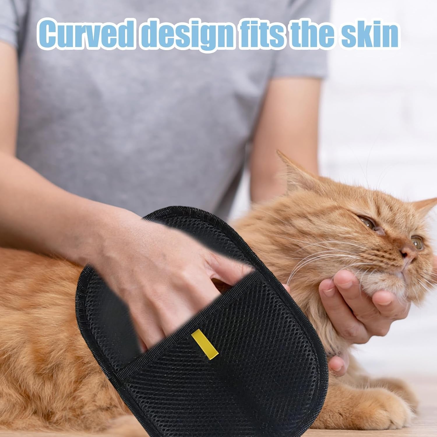 2PCS Pet Hair Remover Glove with Comb, Electrostatic Pet Hair Removal Glove for Dog Cat Grooming, Furniture and Car Seat Cleaning, Black Deshedding Gloves with Green Comb, Dog Washing Gloves