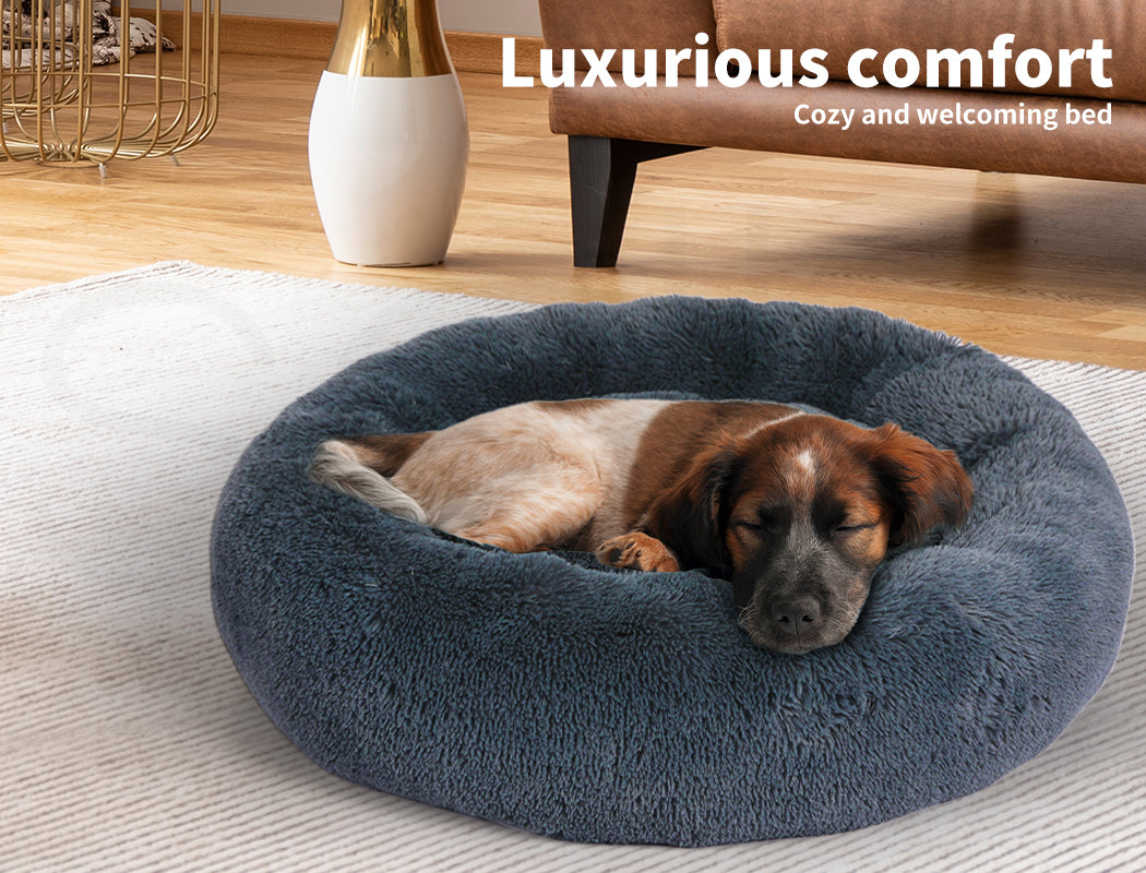 Pawz Dog Calming Bed Warm Soft Plush Thicker round Comfy Sleeping Large Washable
