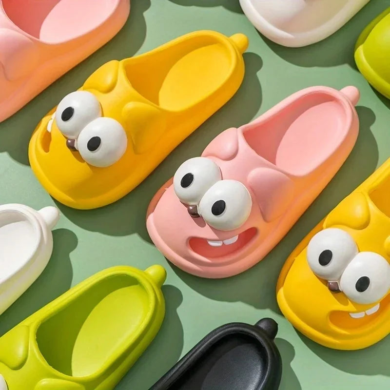 Tongue Kiss Slippers Big Eye Dog Slippers,Cute Funny Big Eye Dog Fun Cartoon Package Head Eva Slippers for Women