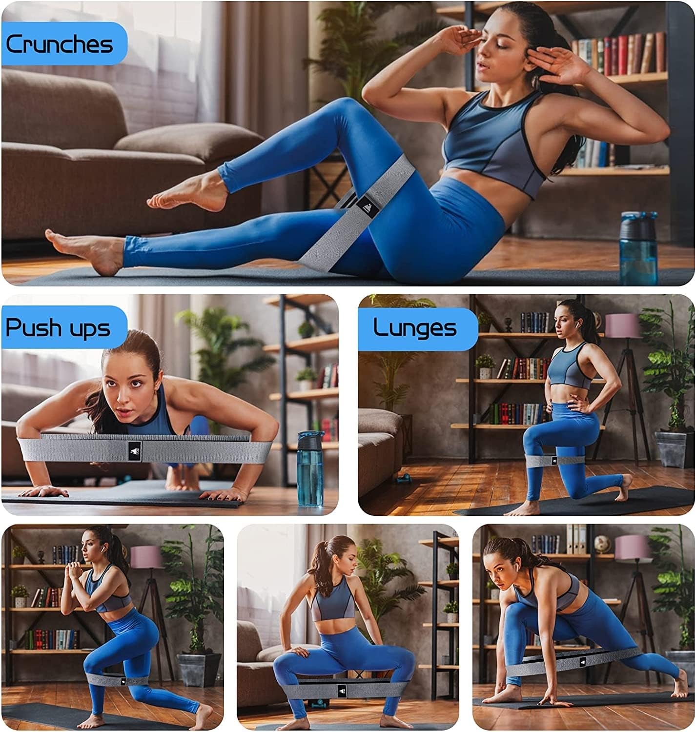Resistance Bands Set of 3 Fitness Band Resistance Band with Carry Bag Exercise Band for HIPS, Buttocks and Full Body Training