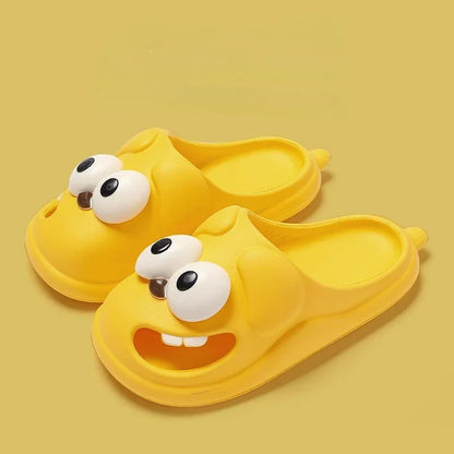 Tongue Kiss Slippers Big Eye Dog Slippers,Cute Funny Big Eye Dog Fun Cartoon Package Head Eva Slippers for Women