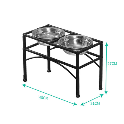 Pawz Pet Feeder Bowl Dual Elevated Raised Dog Puppy Stainless-Stee