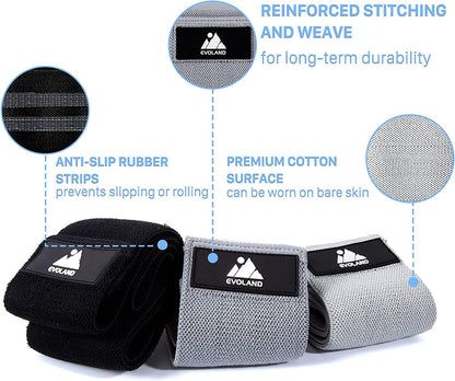 Resistance Bands Set of 3 Fitness Band Resistance Band with Carry Bag Exercise Band for HIPS, Buttocks and Full Body Training